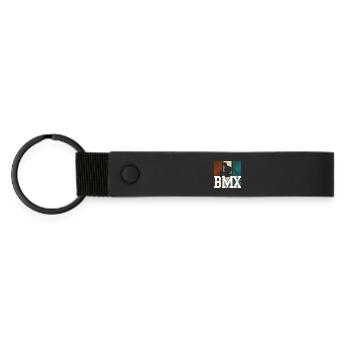 BMX Jump Neon Panels - Matte Pu Keyring - black - Front