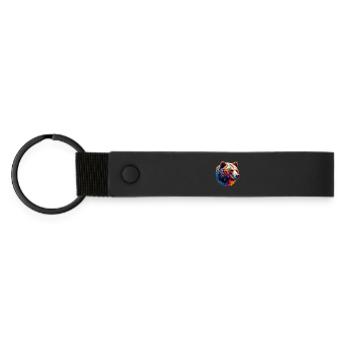 Bear - Matte Pu Keyring - black - Front