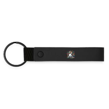 Jack Russell Terrier DJ Musik Geschenk - Matte PU Schlüsselanhänger - Schwarz - Vorne