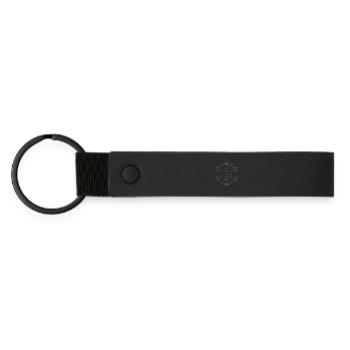 Merkaba - 7 chakras - Matte Pu Keyring - black - Front