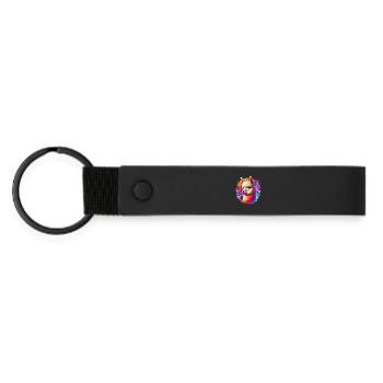 Alpaca - Matte Pu Keyring - black - Front
