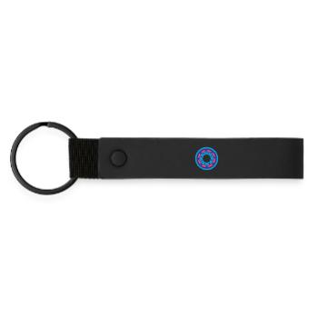Zahnkranz circle colorful - Matte PU Schlüsselanhänger - Schwarz - Vorne