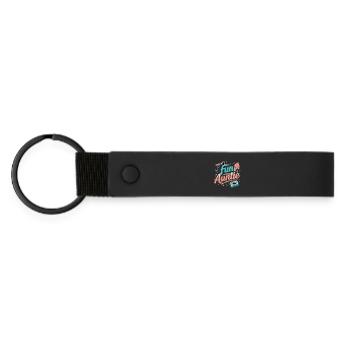 Fun Auntie Vibes for Cool Aunts - Matte Pu Keyring - black - Front