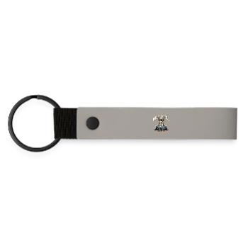 Chihuahua Next Level Anzug Hund Geschenk - Matte PU Schlüsselanhänger - Hellgrau - Vorne