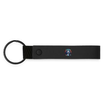 Épagneul picard Race de chien Coloré Dessin animé Kawaii - Porte-clés en PU mat - noir - Devant