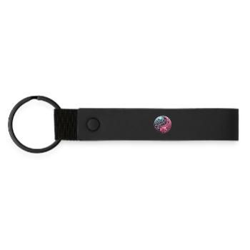 Cosmic Yin Yang: Galactic Balance of the Universe - Matte Pu Keyring - black - Front