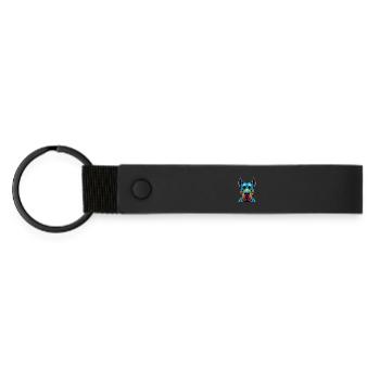 Great Dane Dog Colorful Kawaii Cartoon Character - Matte Pu Keyring - black - Front