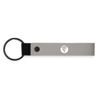 Pizza Piece Drawing - Matte Pu Keyring - light grey - Front