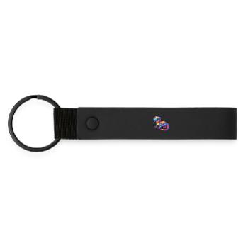 Salamander Colorful Kawaii Cartoon Character - Matte Pu Keyring - black - Front