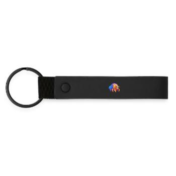 Einsiedlerkrebs Bunt Kawaii Cartoon Meerestier - Matte PU Schlüsselanhänger - Schwarz - Vorne