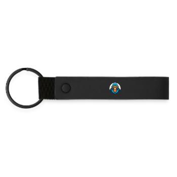 Baboon Cute Kawaii Cartoon Clipart Animal Pet Logo - Matte Pu Keyring - black - Front
