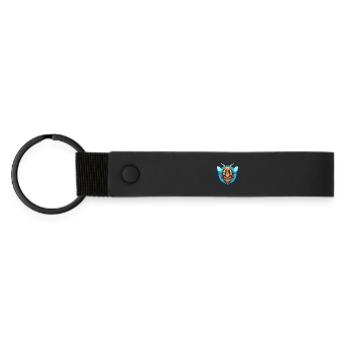 abeille mignon kawaii dessin animé clipart animal animal de compagnie logo - Porte-clés en PU mat - noir - Devant