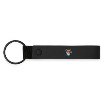 Cougar Cute Kawaii Cartoon Clipart Animal Pet Logo - Matte Pu Keyring - black - Front