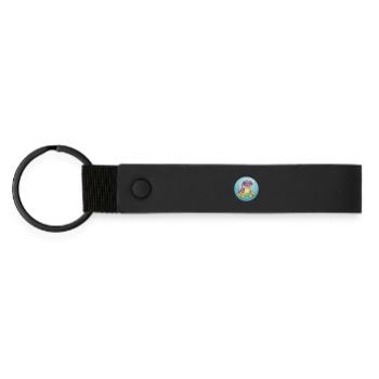 Salamander Cute Kawaii Cartoon Clipart Animal Pet - Matte Pu Keyring - black - Front