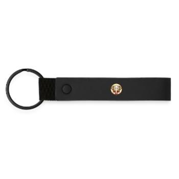 Elephant Colorful Kawaii Cartoon Character Clipart - Matte Pu Keyring - black - Front