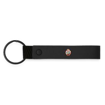 loutre mignon drôle kawaii dessin animé clipart animal de compagnie - Porte-clés en PU mat - noir - Devant