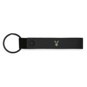 Lapin Mignon Kawaii Dessin animé Clipart Animal Face - Porte-clés en PU mat - noir - Devant