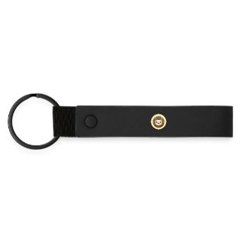 Igel Kawaii Cartoon Figur Tier Haustier Gesicht - Matte PU Schlüsselanhänger - Schwarz - Vorne
