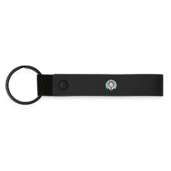 Schaf Kawaii Cartoon Figur Tier Haustier Gesicht - Matte PU Schlüsselanhänger - Schwarz - Vorne