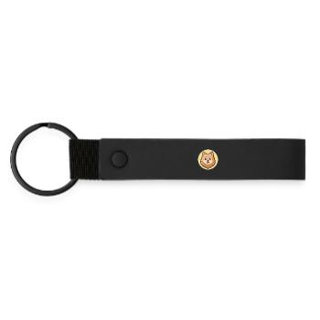 German Spitz Dog Breed Cartoon Kawaii Clipart Pet - Matte Pu Keyring - black - Front