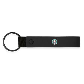 North Country Beagle Chien Race Dessin animé Kawaii Pet - Porte-clés en PU mat - noir - Devant