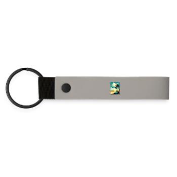 Norfolk Coast Anob Travel Poster Souvenir Paint WP - Matte Pu Keyring - light grey - Front
