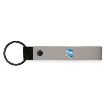 Peloponnese Travel Poster Souvenir Postcard Paint - Matte Pu Keyring - light grey - Front