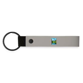 New York State Travel Poster Souvenir Painting WPA - Matte Pu Keyring - light grey - Front