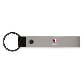 Albania and France 100% friendship - Matte Pu Keyring - light grey - Front