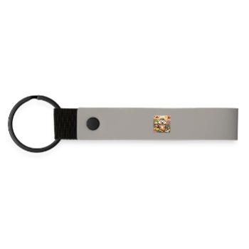hérisson, bébé, enfant, nouveau-né - Porte-clés en PU mat - gris clair - Devant