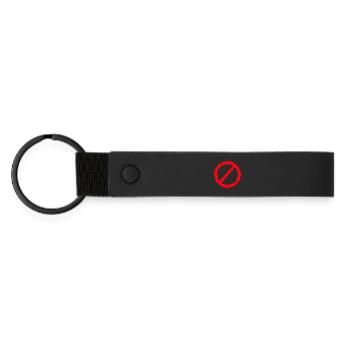 Signe de la prohibition style bande dessinée - Porte-clés en PU mat - noir - Devant