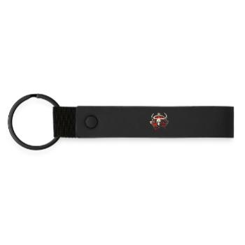 Bison skull - Matte Pu Keyring - black - Front