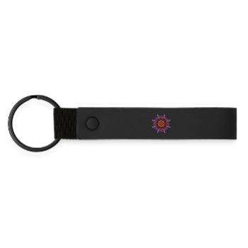 Ornement de yoga étoile flocon de neige Noël om - Porte-clés en PU mat - noir - Devant