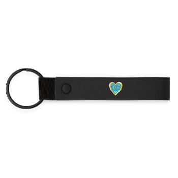 HEART YOGA CROWN - Matte Pu Keyring - black - Front