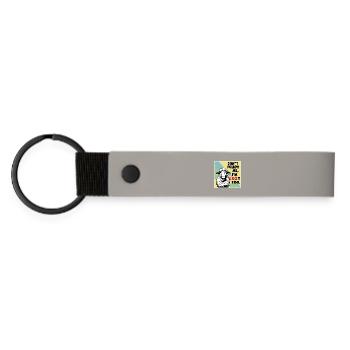 Sheep "Don t follow me - i m lost too!" - Matte Pu Keyring - light grey - Front