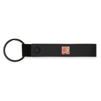 Stop Thinking Start Drinking - Matte Pu Keyring - black - Front