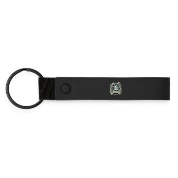 St. Patrick's Day Bunny Bunny Beer Happy - Matte Pu Keyring - black - Front