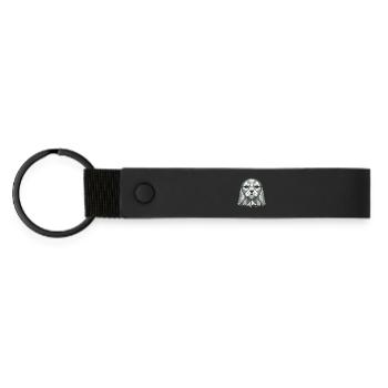 Abstract Seal – Geometric Beauty - Matte Pu Keyring - black - Front
