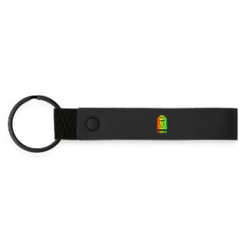 Retro Jukebox – Rainbow Vibes - Matte Pu Keyring - black - Front