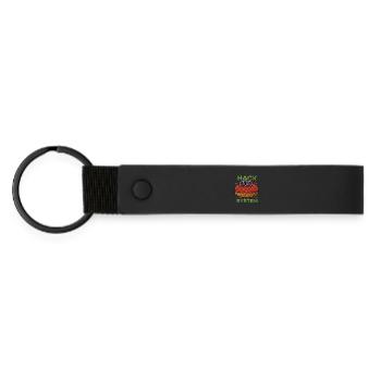 Hack the System – Mettbrötchen Shirt - Gourmett - Matte PU Schlüsselanhänger - Schwarz - Vorne