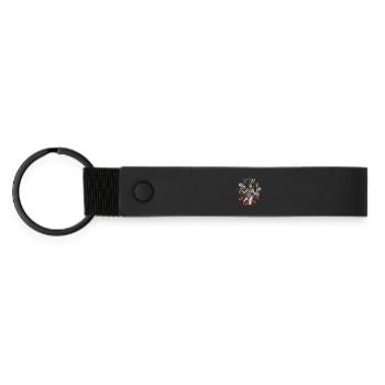 Ostara's Spring Greetings - Matte Pu Keyring - black - Front