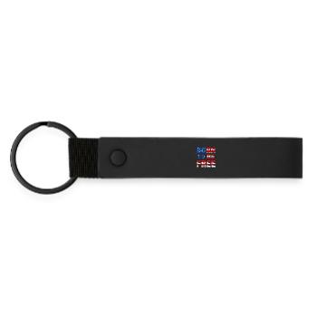 Born To Be Free flag of United States - Matte Pu Keyring - black - Front