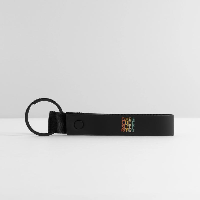 Coffee Code Sleep Repeat – Conception pour les développeurs Porte-clés en PU mat