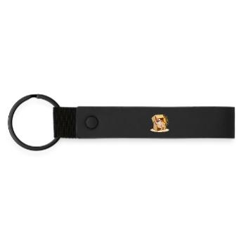 Cool garden gnome on the beach - Matte Pu Keyring - black - Front