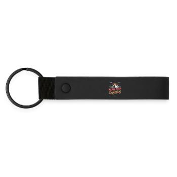 Mountains - Never Stop Exploring - Matte Pu Keyring - black - Front