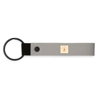 Spiritual Meditation Dharma Design - Matte Pu Keyring - light grey - Front