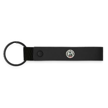Couronne de houx festive en forme de chat noir - Porte-clés en PU mat - noir - Devant