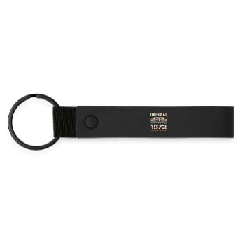 Born in October 1973 | Vintage Gift October 1973 - Matte Pu Keyring - black - Front