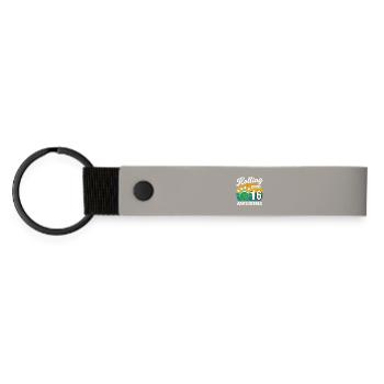 Rolling into 16 Birthday Celebration - Matte Pu Keyring - light grey - Front