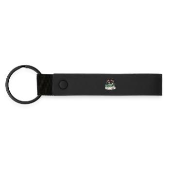 Turtle in Love Illustration - Matte Pu Keyring - black - Front